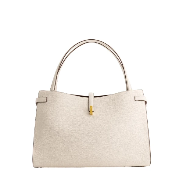 Mlouye Isla Tote in Grained Cream | Totes & Top-Handle Bags | Luxury Shoes 