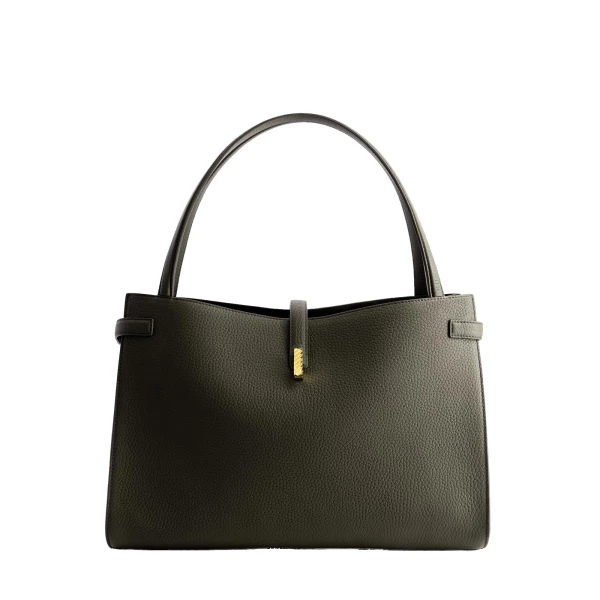 Mlouye Isla Tote in Grained Dark Green | Totes & Top-Handle Bags | Luxury Shoes 