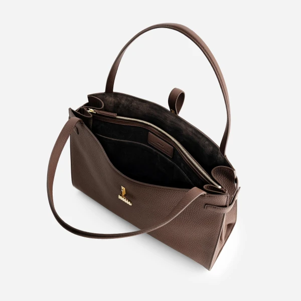 Mlouye Isla Tote in Grained Espresso | Totes & Top-Handle Bags | Luxury Shoes 