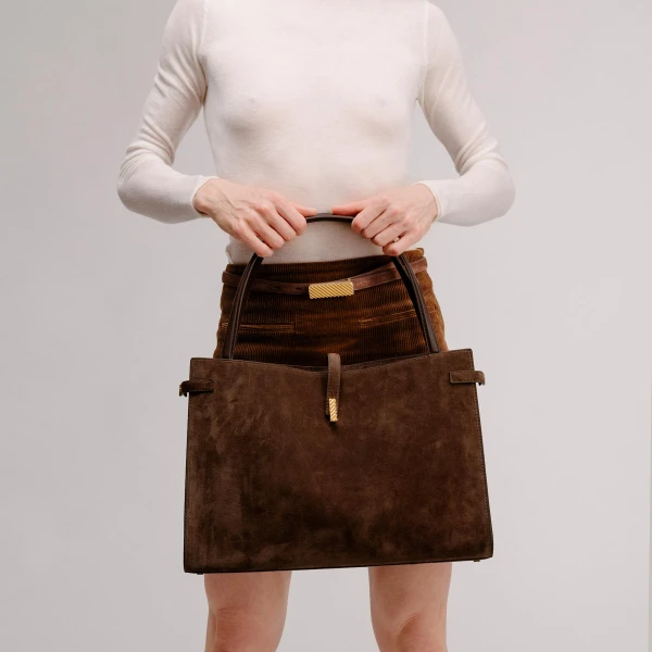 Mlouye Isla Tote in Grained Espresso | Totes & Top-Handle Bags | Luxury Shoes 