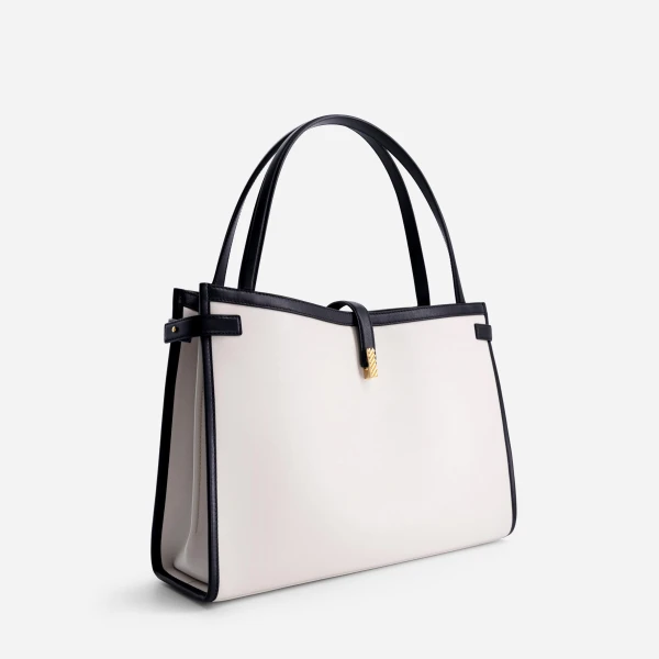 Mlouye Isla Tote in Off White | Totes & Top-Handle Bags | Luxury Shoes 