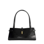 Mlouye Isla Wide Tote in Crinkled Black | Totes & Top-Handle Bags | Luxury Shoes 