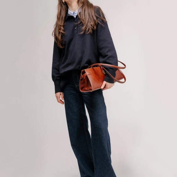 Mlouye Isla Wide Tote in Crinkled Black | Totes & Top-Handle Bags | Luxury Shoes 