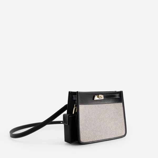 Mlouye Juno Bag in Canvas Black | Shoulder & Crossbody Bags | Luxury Shoes 