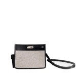 Mlouye Juno Bag in Canvas Black | Shoulder & Crossbody Bags | Luxury Shoes 