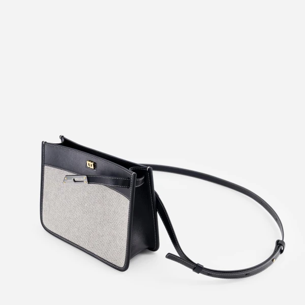 Mlouye Juno Bag in Canvas Black | Shoulder & Crossbody Bags | Luxury Shoes 