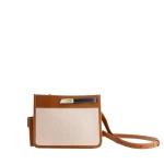 Mlouye Juno Bag in Canvas Tan | Shoulder & Crossbody Bags | Luxury Shoes 