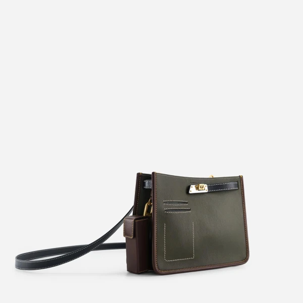 Mlouye Juno Bag in Hunter Green | Shoulder & Crossbody Bags | Luxury Shoes 
