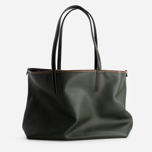 Mlouye M Tote in Black and Hunter Green | Totes & Top-Handle Bags | Luxury Shoes 