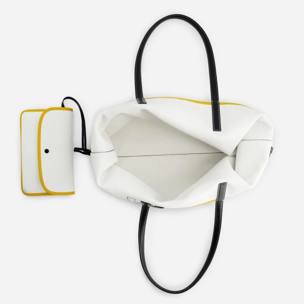 Mlouye M Tote in Espresso and White | Totes & Top-Handle Bags | Luxury Shoes 