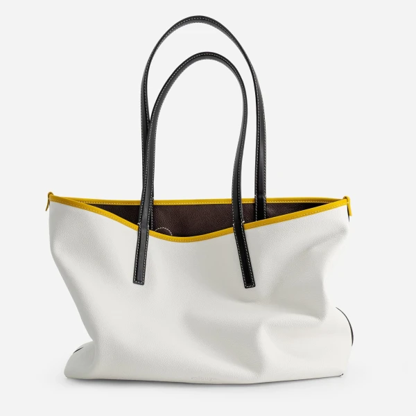 Mlouye M Tote in Espresso and White | Totes & Top-Handle Bags | Luxury Shoes 