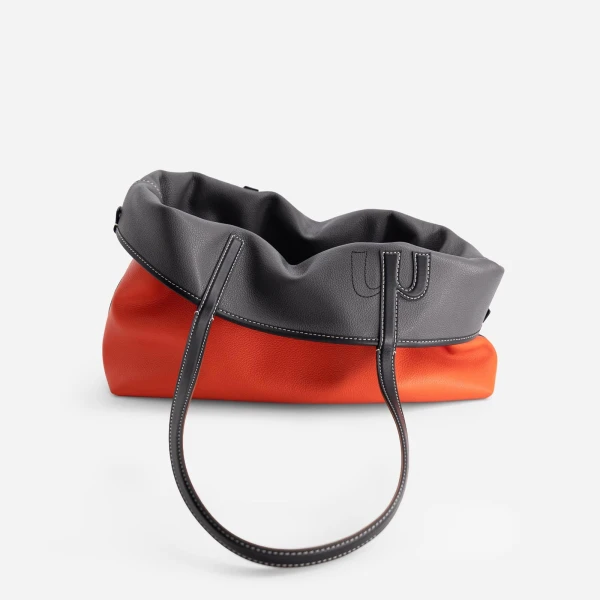 Mlouye M Tote in Grey and Orange | Totes & Top-Handle Bags | Luxury Shoes 