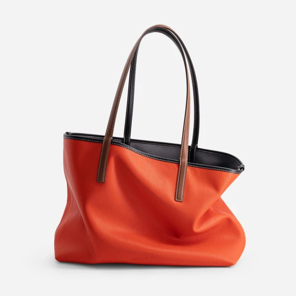 Mlouye M Tote in Grey and Orange | Totes & Top-Handle Bags | Luxury Shoes 