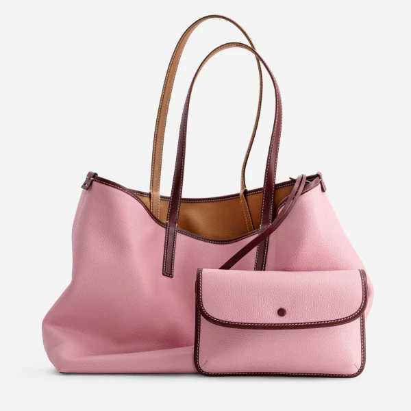 Mlouye M Tote in Tan and Pink | Totes & Top-Handle Bags | Luxury Shoes 