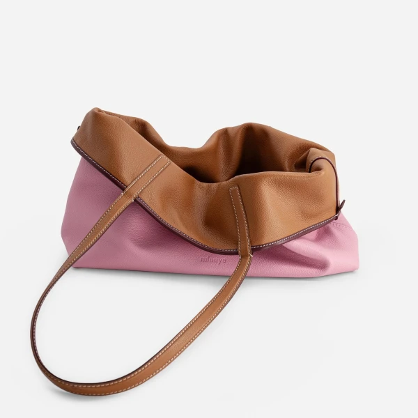 Mlouye M Tote in Tan and Pink | Totes & Top-Handle Bags | Luxury Shoes 