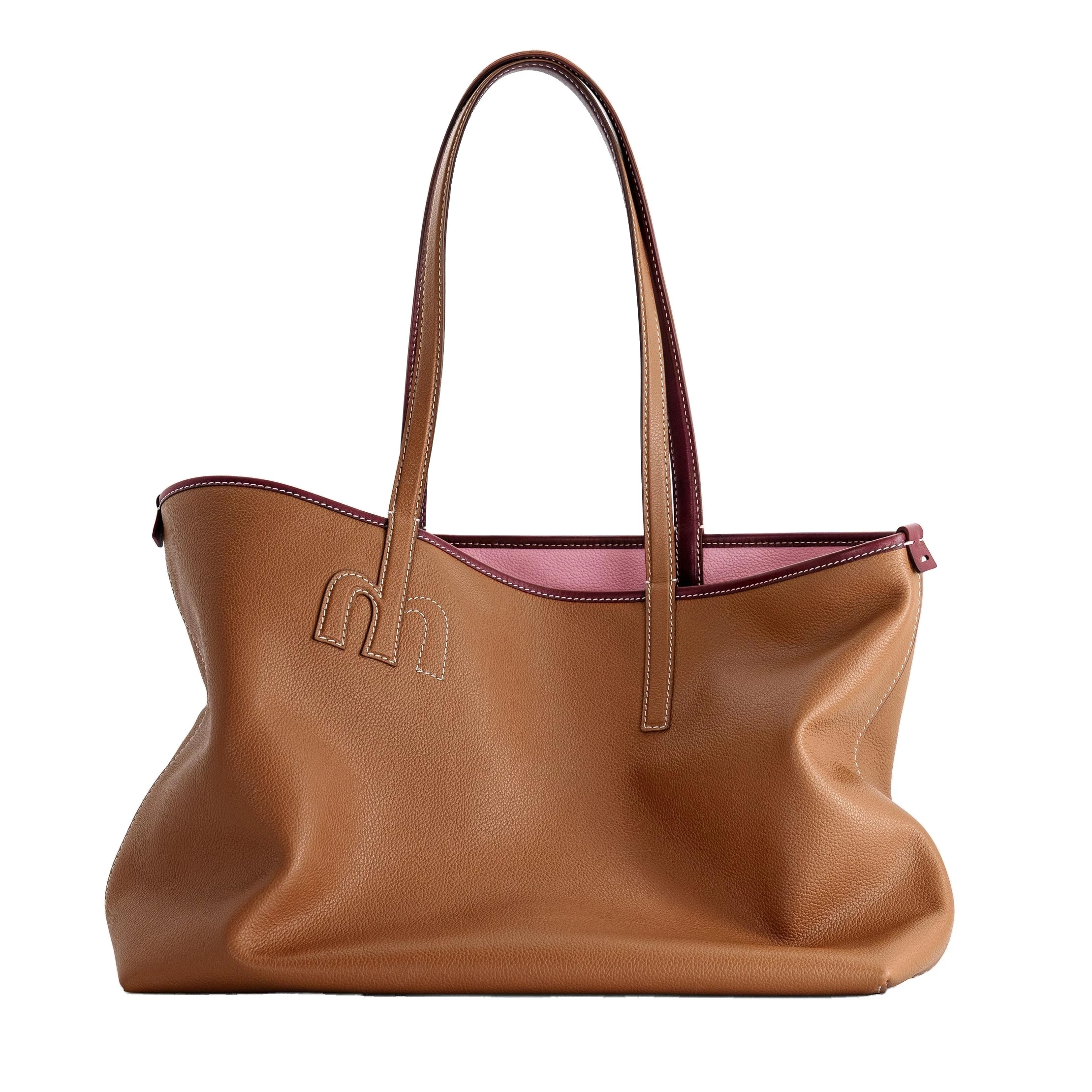 Mlouye M Tote in Tan and Pink Mlouye M Tote in Tan and Pink | Totes & Top-Handle Bags | Luxury Shoes