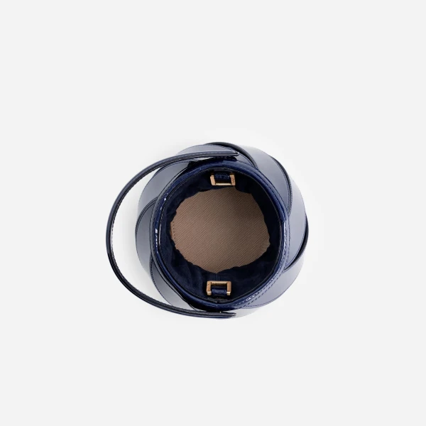 Mlouye Mini Helix Bag in Patent Navy | Mini Bags | Luxury Shoes 