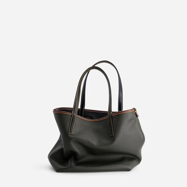 Mlouye Mini M Tote in Black and Hunter Green | Mini Bags | Luxury Shoes 