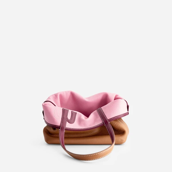 Mlouye Mini M Tote in Tan and Pink | Mini Bags | Luxury Shoes 