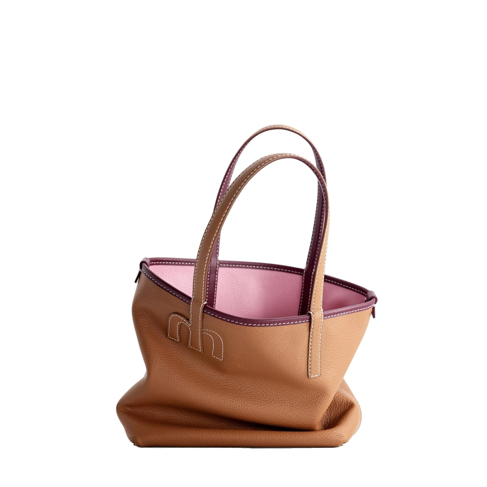 Mlouye Mini M Tote in Tan and Pink Mlouye Mini M Tote in Tan and Pink | Mini Bags | Luxury Shoes