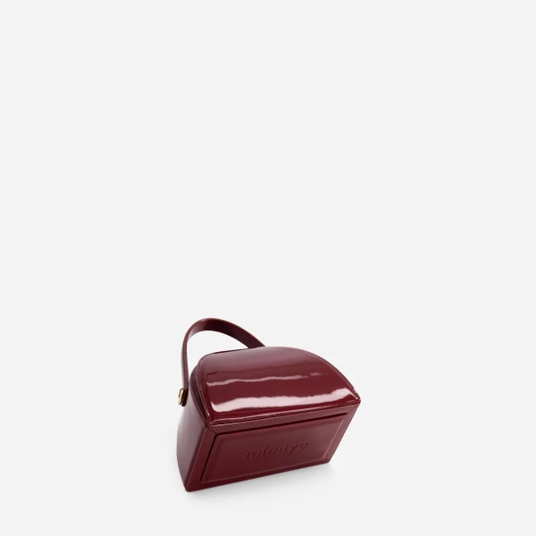 Mlouye Mini Pandora Bag in Patent Bordeaux | Mini Bags | Luxury Shoes 
