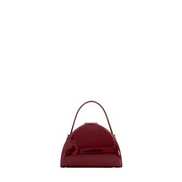 Mlouye Mini Pandora Bag in Patent Bordeaux | Mini Bags | Luxury Shoes 