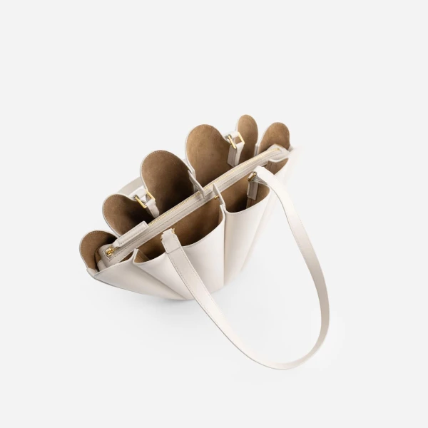 Mlouye Mini Seashell Tote in Dove | Mini Bags | Luxury Shoes 