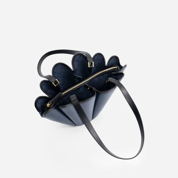 Mlouye Mini Seashell Tote in Navy | Mini Bags | Luxury Shoes 