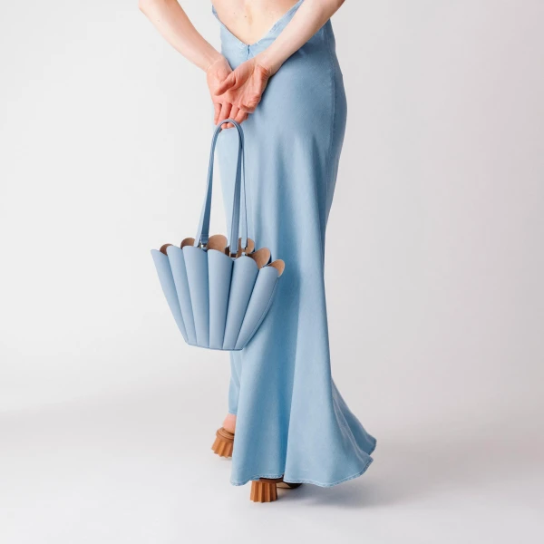 Mlouye Mini Seashell Tote in Navy | Mini Bags | Luxury Shoes 