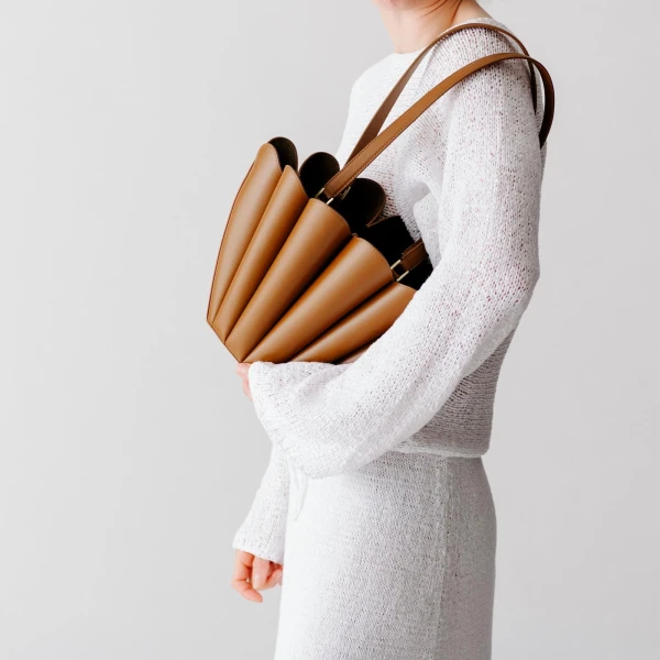 Mlouye Mini Seashell Tote in Tan | Mini Bags | Luxury Shoes 