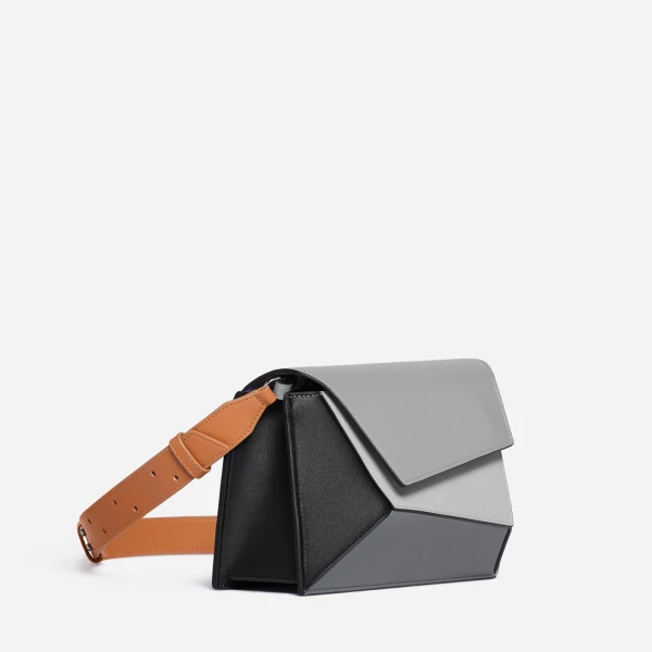Mlouye Naomi Bag in Black and Grey | Shoulder & Crossbody Bags | Luxury Shoes 
