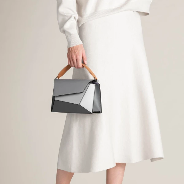Mlouye Naomi Bag in Black and Grey | Shoulder & Crossbody Bags | Luxury Shoes 