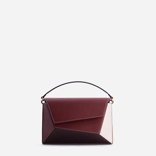 Mlouye Naomi Bag in Bordeaux and Off White | Shoulder & Crossbody Bags | Luxury Shoes 