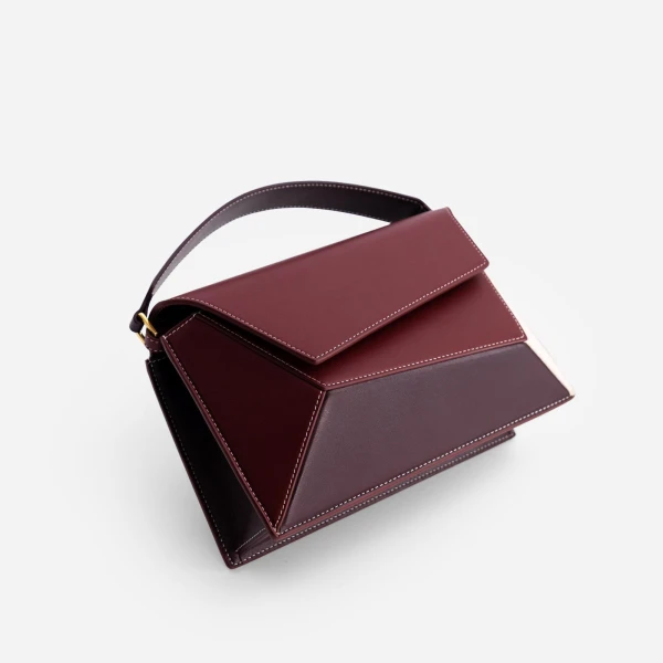 Mlouye Naomi Bag in Bordeaux and Off White | Shoulder & Crossbody Bags | Luxury Shoes 