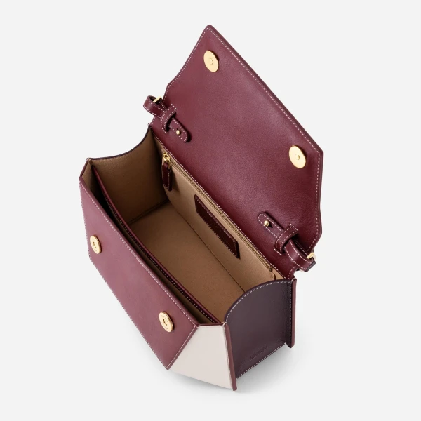 Mlouye Naomi Bag in Bordeaux and Off White | Shoulder & Crossbody Bags | Luxury Shoes 