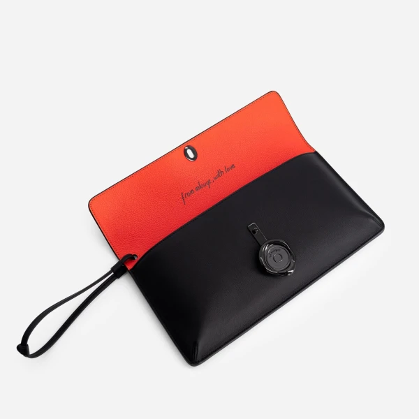Mlouye Seal Clutch in Carbon | Clutch Bags | Luxury Shoes 