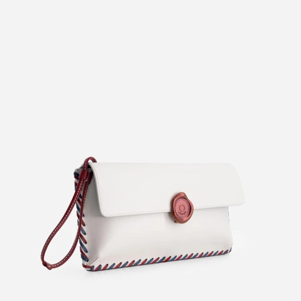 Mlouye Seal Clutch in Off White | Clutch Bags | Luxury Shoes 