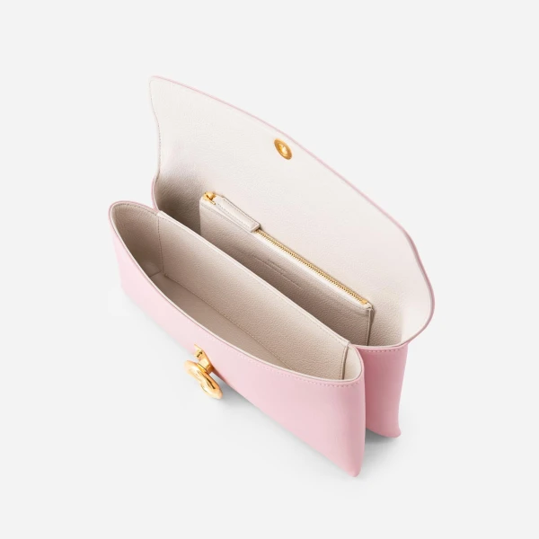 Mlouye Seal Double Clutch in Baby Pink | Clutch Bags | Luxury Shoes 