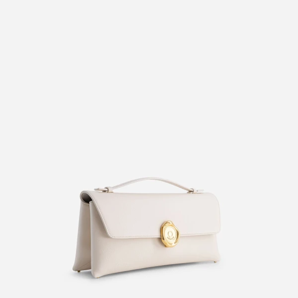Mlouye Seal Double Clutch in Cream | Clutch Bags | Luxury Shoes 