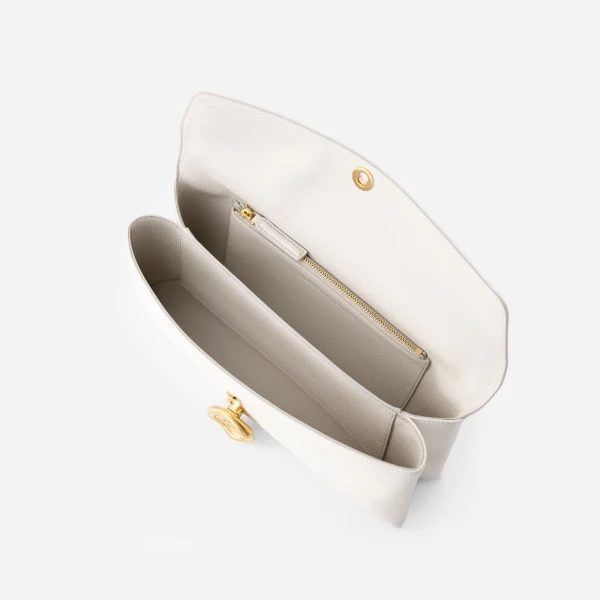 Mlouye Seal Double Clutch in Cream | Clutch Bags | Luxury Shoes 