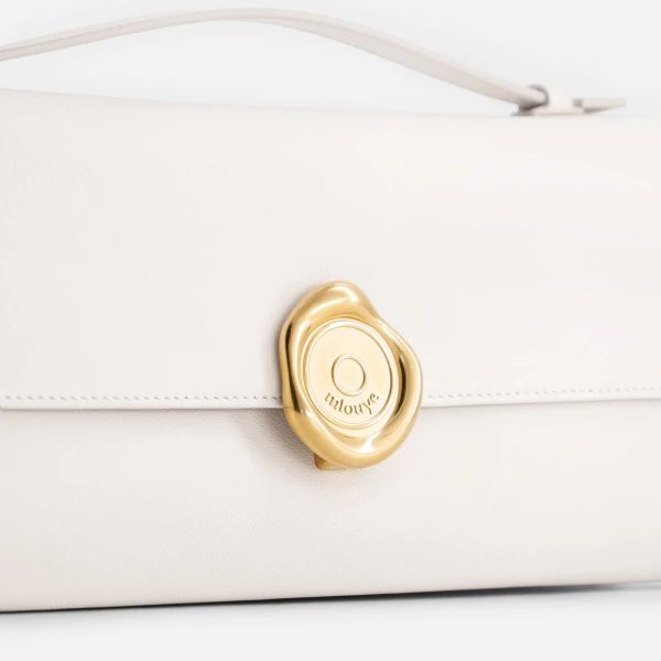 Mlouye Seal Double Clutch in Cream | Clutch Bags | Luxury Shoes 