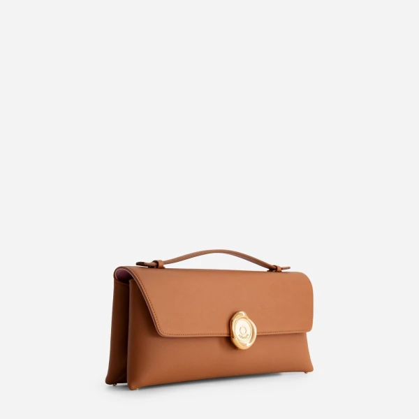 Mlouye Seal Double Clutch in Tan | Clutch Bags | Luxury Shoes 