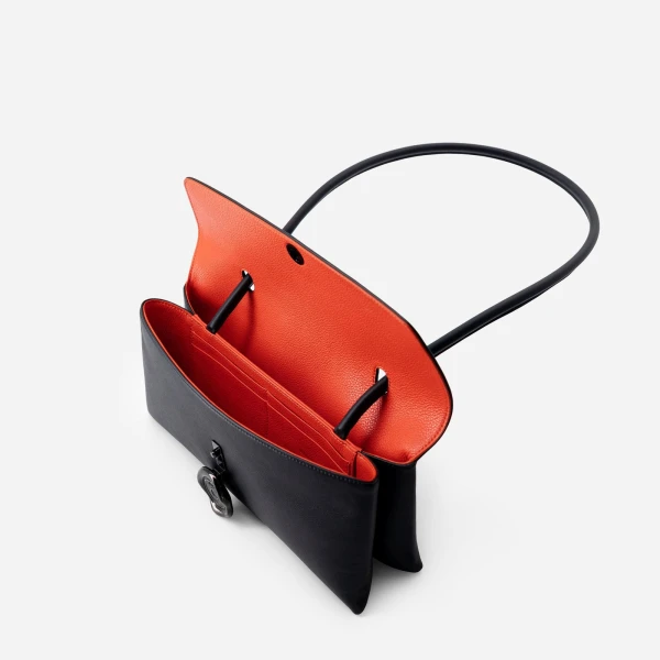Mlouye Seal Flap Bag in Carbon | Shoulder & Crossbody Bags | Luxury Shoes 