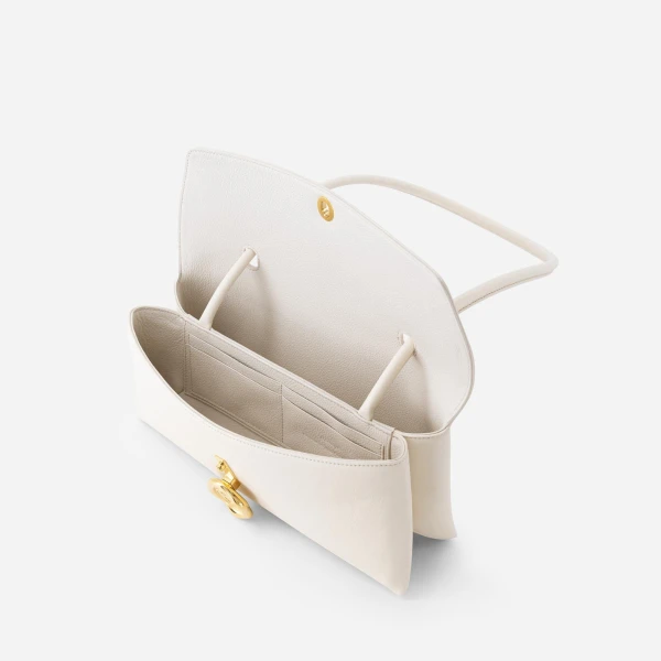 Mlouye Seal Flap Bag in Cream | Shoulder & Crossbody Bags | Luxury Shoes 