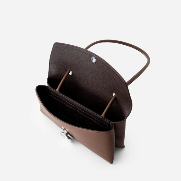 Mlouye Seal Flap Bag in Espresso | Shoulder & Crossbody Bags | Luxury Shoes 