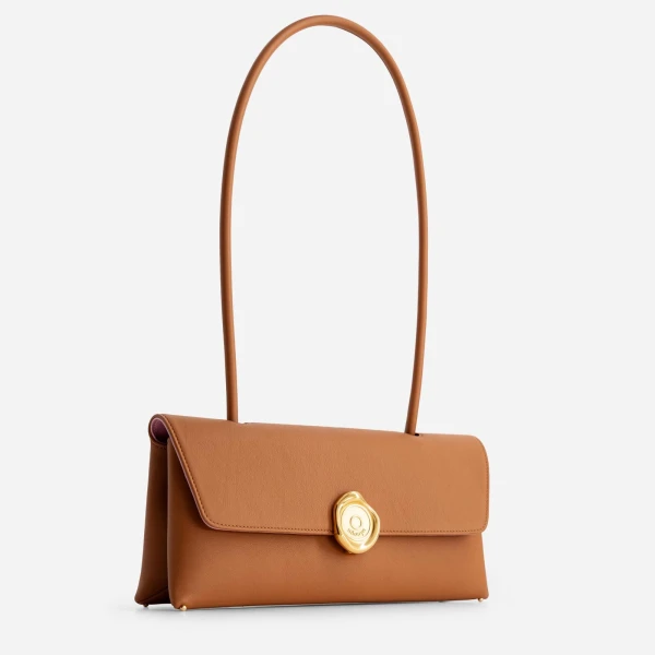 Mlouye Seal Flap Bag in Tan | Shoulder & Crossbody Bags | Luxury Shoes 