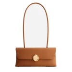 Mlouye Seal Flap Bag in Tan | Shoulder & Crossbody Bags | Luxury Shoes 