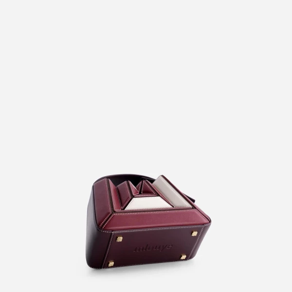 Mlouye Sera Mia Bag in Bordeaux and Off White | Totes & Top-Handle Bags | Luxury Shoes 
