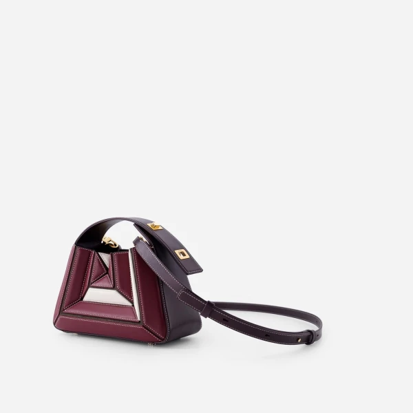 Mlouye Sera Mia Bag in Bordeaux and Off White | Totes & Top-Handle Bags | Luxury Shoes 
