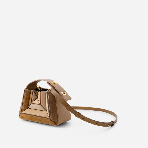 Mlouye Sera Mia Bag in Suede Milky | Totes & Top-Handle Bags | Luxury Shoes 